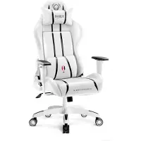 Diablo Chairs Diablo X-One 2.0 Chaise de jeu Chaise de bureau Accoudoirs réglables Design ergonomique Coussin cervical/lombaire Blanc Small