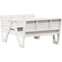 Syfax Table de pique-nique pour enfants blanc bois massif de pin