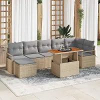 Prolenta Maison Exclusive - Ensemble de canapés de jardin, 8 pièces. Beige et gris