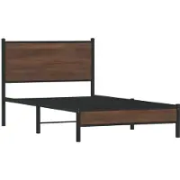 Syfax Cadre de lit en métal sans matelas chêne marron 100x200 cm