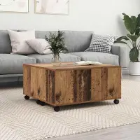 Prolenta Table basse exclusive en bois recyclé, dimensions 75 x 75 x 38 cm, matériau : bois composite