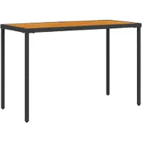Syfax Table de jardin avec dessus en bois d'acacia noir 115x54x74 cm