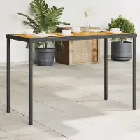 Prolenta Maison Exclusive - Table de jardin avec plateau en bois d'acacia 115x54x74 cm Poly Rattan