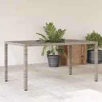 Prolenta Maison Exclusive - Table de jardin avec plateau en verre gris 150x90x75 cm Poly Rotin