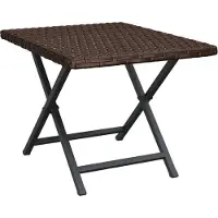 Syfax Table pliable marron 45x35x32 cm résine tressée