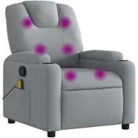 Syfax Fauteuil de massage inclinable Gris clair Tissu