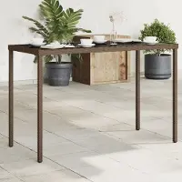 Prolenta Maison Exclusive - Table de jardin avec plateau en verre Marron 115x54x74 cm Poly rotin