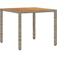 Syfax Table de jardin et dessus en bois d'acacia gris résine tressée