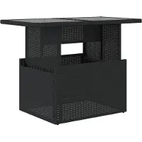 Syfax Table de jardin dessus en verre noir 100x55x73cm résine tressée