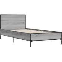 Syfax Cadre de lit sans matelas sonoma gris 100x200 cm