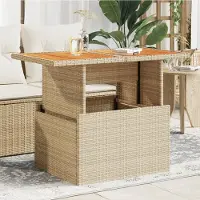 Prolenta Maison Exclusive - Table de jardin beige 100x55x73 cm en polyrotin et bois d'acacia