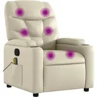 Sonstiges Fauteuil inclinable de massage Crème Similicuir