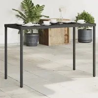 Prolenta Maison Exclusive - Table de jardin avec plateau en verre noir 115x54x74 cm Poly Rotin