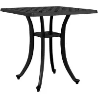 Syfax Table de jardin noir 53x53x53 cm aluminium coulé