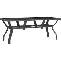 Syfax Table de jardin Gris et noir 180x80x70 cm Acier et verre