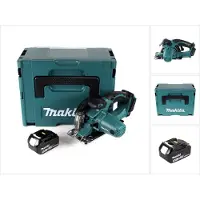Makita DCS 552 T1J Scie circulaire portative pour métaux 18 V sans fil 136 mm en Makpac + 1x batterie 5,0 Ah + lame de scie et lunettes de protection - sans chargeur