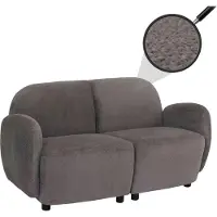 Mendler Canapé 2 places HWC-P33, canapé 2 places, tissu/textile chenille (330 g/m²) Oeko-Tex gris clair
