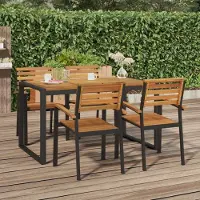 Prolenta Maison Exclusive - Table de jardin avec pieds en U 140 × 80 × 75 cm en bois massif d'acacia