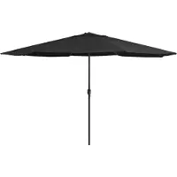 Prolenta Maison Exclusive - Parasol avec mât en métal, 390 cm, couleur noire