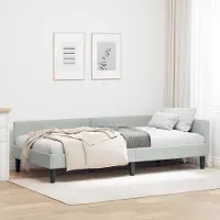 Prolenta Maison Exclusive - Cadre de lit d'angle gris clair 100 x 200 cm velours