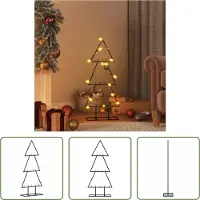 The Living Store Sapin de Noël en métal Déco Noir 60 cm
