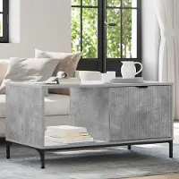 Prolenta Maison Exclusive - Table basse en béton gris 90 x 49 x 46 cm Matériau dérivé du bois