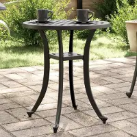 Prolenta Maison Exclusive - Table de jardin noire, diamètre 48 cm, hauteur 53 cm, en aluminium moulé
