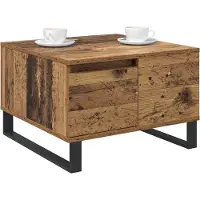 Syfax Table basse Bois Ancien 55 x 55 x 36,5 cm Bois d'ingénierie