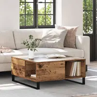 Prolenta Maison Exclusive - Table basse en bois ancien 80 x 80 x 36,5 cm Matériau dérivé du bois