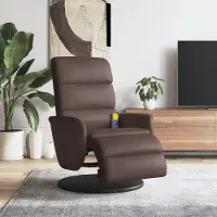 Prolenta Maison Exclusive - Fauteuil massant avec repose-pieds, en similicuir marron