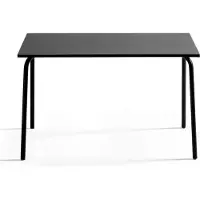 Oviala Table de jardin en acier 120 x 70 cm 6 places noir - Palavas