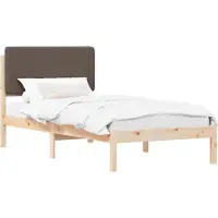 Syfax Cadre de lit avec tête de lit rembourrée Taupe 100 x 200 cm