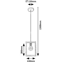 Rabalux Lampe suspendue avec cadre en bois E27 1x40W couleur noir 2292 Indigo