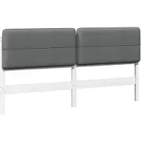 Syfax Tête de lit capitonnée Blanc et gris clair 200 cm Pin massif