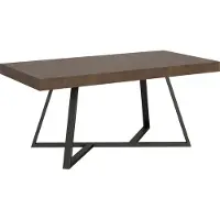 Ityhome - Table extensible 200/460x90 cm Booster effet bois, noyer pieds anthracite
