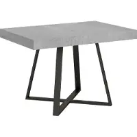 Ityhome - Table extensible 120/224x90 cm Abbraccio effet gris béton pieds anthracite