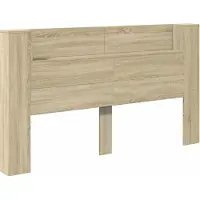 Syfax Tête de lit de rangement avec LED Chêne Sonoma