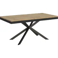 Ityhome - Table extensible 160/420X90 cm Plaker Evolution effet bois, chêne nature cadre et pieds anthracite