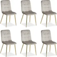 Homestyle4u Chaise Salle à Manger Lot de 6 Crème Design Moderne Chaises de Cuisine Chaises pas Cher Fauteuil Rembourrée