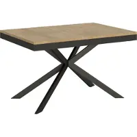Ityhome - Table extensible 160/264x90 cm Plaker Evolution effet bois, chêne nature cadre et pieds anthracite