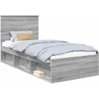 Syfax Cadre de lit Gris Sonoma 100 x 200 cm Bois de pin massif