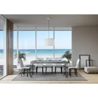 Itamoby - Table extensible 160/264x90 cm Ghibli gris béton pieds anthracite