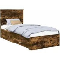 Syfax Cadre de lit Chêne fumé 90 x 190 cm Bois d'ingénierie