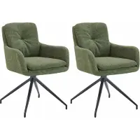 CLP Lot de 2 chaises de salle à manger Pickett - tissu - brun