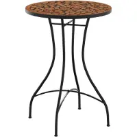 Syfax Table de bistro mosaïque terre cuite Ø50x70 cm céramique