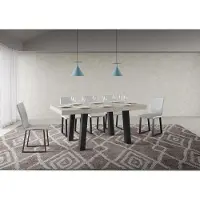 Itamoby - Table extensible 180/440x90 cm Bridge cachemire pieds anthracite