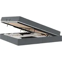 vidaXL Lit de rangement avec matelas gris foncé 200 x 200 cm velours