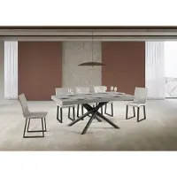 Itamoby - Table extensible 180/284x90 cm Famas cachemire pieds anthracite