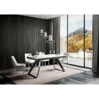 Itamoby - Table extensible 180/284x90 cm Proxy Evolution frêne blanc cadre et pieds anthracite