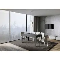 Itamoby - Table extensible 160/220x90 cm Cico anthracite spatulé